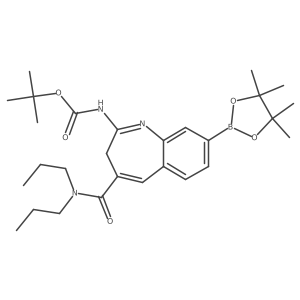 tert-Butyl (4-(dipropylcarbamoyl)-8-(4,4,5,5-tetramethyl-1,3,2-dioxaborolan-2-yl)-3H-benzo[b]azepin-2-yl)carbamate Structure