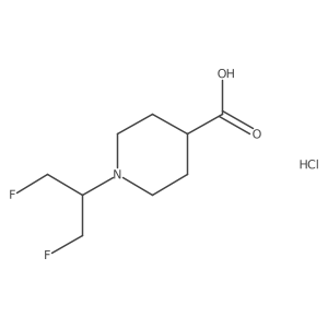 1-(1,3-Difluoropropan-2-yl)piperidine-4-carboxylic acid hydrochloride Structure