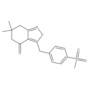 6,7-Dihydro-6,6-dimethyl-3-[[4-(methylsulfonyl)phenyl]methyl]-2,1-benzisoxazol-4(5h)-one Structure