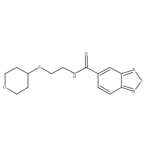 N-(2-((tetrahydro-2H-pyran-4-yl)thio)ethyl)benzo[c][1,2,5]thiadiazole-5-carboxamide Structure