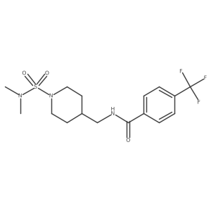 N-((1-(N,N-dimethylsulfamoyl)piperidin-4-yl)methyl)-4-(trifluoromethyl)benzamide结构式