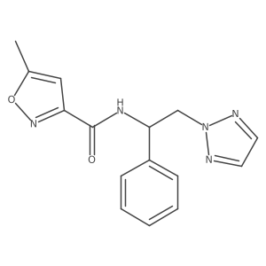 5-methyl-N-(1-phenyl-2-(2H-1,2,3-triazol-2-yl)ethyl)isoxazole-3-carboxamide结构式