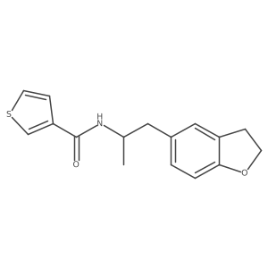 N-(1-(2,3-dihydrobenzofuran-5-yl)propan-2-yl)thiophene-3-carboxamide结构式