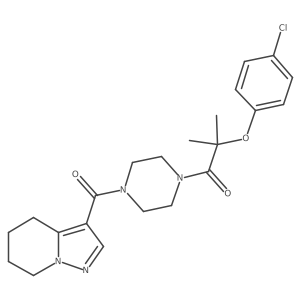 2-(4-Chlorophenoxy)-2-methyl-1-(4-(4,5,6,7-tetrahydropyrazolo[1,5-a]pyridine-3-carbonyl)piperazin-1-yl)propan-1-one Structure
