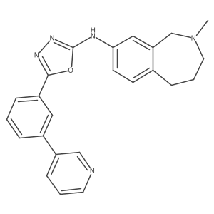 N-(2-Methyl-2,3,4,5-tetrahydro-1H-benzo[C]azepin-8-YL)-5-(3-(pyridin-3-YL)phenyl)-1,3,4-oxadiazol-2-amine结构式