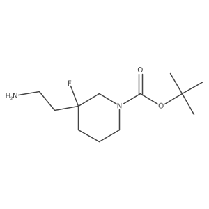 tert-butyl (3R)-3-(2-aminoethyl)-3-fluoro-piperidine-1-carboxylate Structure