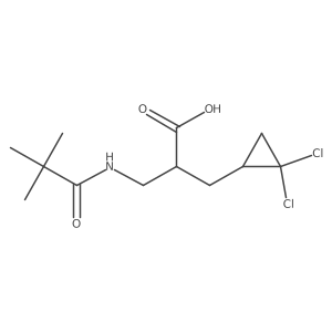 2-[(2,2-Dichlorocyclopropyl)methyl]-3-(2,2-dimethylpropanamido)propanoic acid结构式