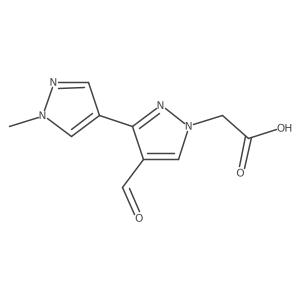 2-[4-formyl-3-(1-methyl-1H-pyrazol-4-yl)-1H-pyrazol-1-yl]acetic acid Structure