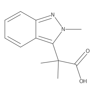 2-methyl-2-(2-methyl-2H-indazol-3-yl)propanoic acid结构式
