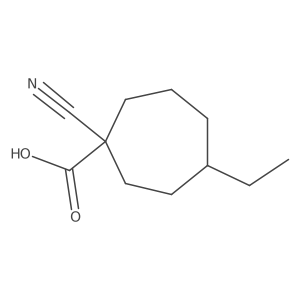 1-Cyano-4-ethylcycloheptane-1-carboxylic acid Structure