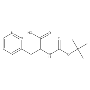 2-[(2-Methylpropan-2-yl)oxycarbonylamino]-3-pyridazin-3-ylpropanoic acid结构式