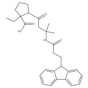 2-ethyl-1-[3-({[(9H-fluoren-9-yl)methoxy]carbonyl}amino)-3-methylbutanoyl]pyrrolidine-2-carboxylic acid Structure