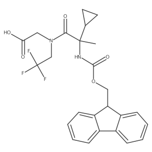 2-[2-cyclopropyl-2-({[(9H-fluoren-9-yl)methoxy]carbonyl}amino)-N-(2,2,2-trifluoroethyl)propanamido]acetic acid结构式