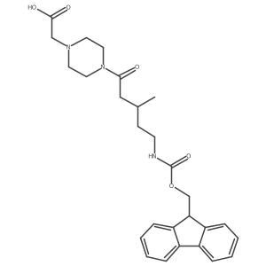 2-{4-[5-({[(9H-fluoren-9-yl)methoxy]carbonyl}amino)-3-methylpentanoyl]piperazin-1-yl}acetic acid Structure