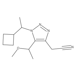 2-[1-(1-cyclobutylethyl)-5-(1-methoxyethyl)-1H-1,2,3-triazol-4-yl]acetonitrile结构式