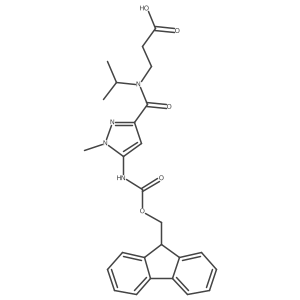 3-{1-[5-({[(9H-fluoren-9-yl)methoxy]carbonyl}amino)-1-methyl-1H-pyrazol-3-yl]-N-(propan-2-yl)formamido}propanoic acid Structure