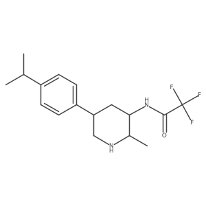 2,2,2-trifluoro-N-{2-methyl-5-[4-(propan-2-yl)phenyl]piperidin-3-yl}acetamide Structure