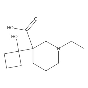1-Ethyl-3-(1-hydroxycyclobutyl)piperidine-3-carboxylic acid Structure