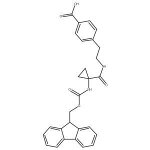 4-(2-{[1-({[(9H-fluoren-9-yl)methoxy]carbonyl}amino)cyclopropyl]formamido}ethyl)benzoic acid结构式