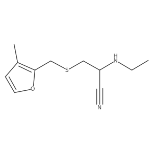 2-(Ethylamino)-3-{[(3-methylfuran-2-yl)methyl]sulfanyl}propanenitrile结构式
