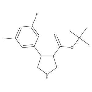 Tert-butyl 4-(3-fluoro-5-methylphenyl)pyrrolidine-3-carboxylate结构式