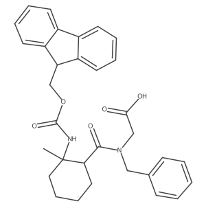 2-{N-benzyl-1-[2-({[(9H-fluoren-9-yl)methoxy]carbonyl}amino)-2-methylcyclohexyl]formamido}acetic acid Structure