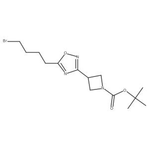 Tert-butyl 3-[5-(4-bromobutyl)-1,2,4-oxadiazol-3-yl]azetidine-1-carboxylate结构式