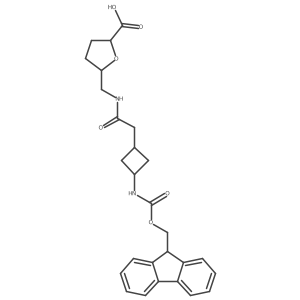 5-({2-[3-({[(9H-fluoren-9-yl)methoxy]carbonyl}amino)cyclobutyl]acetamido}methyl)oxolane-2-carboxylic acid结构式