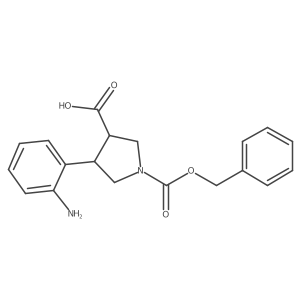 4-(2-Aminophenyl)-1-[(benzyloxy)carbonyl]pyrrolidine-3-carboxylic acid Structure