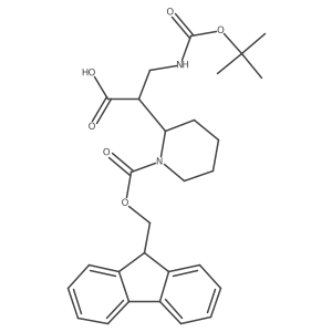 3-{[(tert-butoxy)carbonyl]amino}-2-(1-{[(9H-fluoren-9-yl)methoxy]carbonyl}piperidin-2-yl)propanoic acid Structure