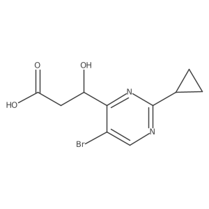 (3R)-3-(5-bromo-2-cyclopropylpyrimidin-4-yl)-3-hydroxypropanoic acid Structure