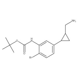 rac-tert-butyl N-{5-[(1R,2R)-2-(aminomethyl)cyclopropyl]-2-bromophenyl}carbamate Structure