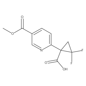 2,2-Difluoro-1-[5-(methoxycarbonyl)pyridin-2-yl]cyclopropane-1-carboxylic acid结构式