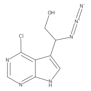 2-azido-2-{4-chloro-7H-pyrrolo[2,3-d]pyrimidin-5-yl}ethan-1-ol Structure