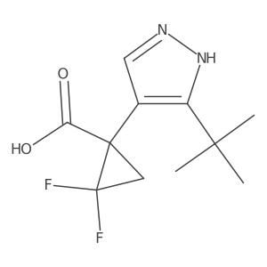 1-(3-tert-butyl-1H-pyrazol-4-yl)-2,2-difluorocyclopropane-1-carboxylic acid Structure