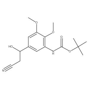 tert-butyl N-[5-(2-cyano-1-hydroxyethyl)-2,3-dimethoxyphenyl]carbamate Structure
