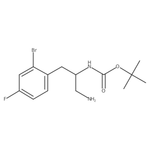 tert-butyl N-[1-amino-3-(2-bromo-4-fluorophenyl)propan-2-yl]carbamate结构式