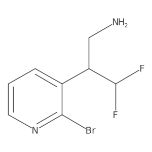 2-(2-Bromopyridin-3-yl)-3,3-difluoropropan-1-amine结构式