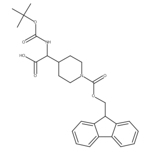 2-[1-(9H-Fluoren-9-ylmethoxycarbonyl)piperidin-4-yl]-2-[(2-methylpropan-2-yl)oxycarbonylamino]acetic acid Structure