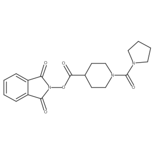 1,3-dioxo-2,3-dihydro-1H-isoindol-2-yl 1-(pyrrolidine-1-carbonyl)piperidine-4-carboxylate结构式