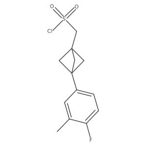 [3-(4-Fluoro-3-methylphenyl)-1-bicyclo[1.1.1]pentanyl]methanesulfonyl chloride结构式