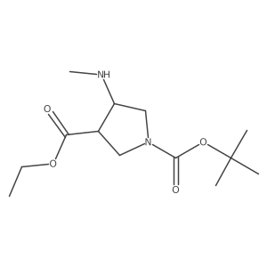 O1-tert-butyl O3-ethyl trans-4-(methylamino)pyrrolidine-1,3-dicarboxylate Structure