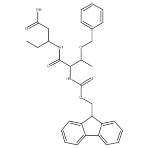(3R)-3-[3-(benzyloxy)-2-({[(9H-fluoren-9-yl)methoxy]carbonyl}amino)butanamido]pentanoic acid Structure