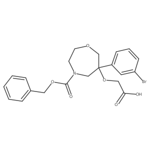 2-({4-[(Benzyloxy)carbonyl]-6-(3-bromophenyl)-1,4-oxazepan-6-yl}oxy)acetic acid结构式