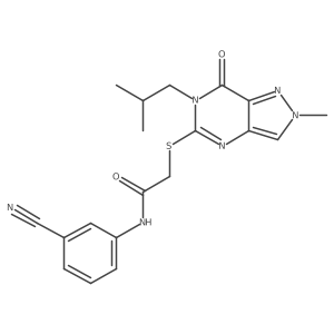 N-(3-cyanophenyl)-2-((6-isobutyl-2-methyl-7-oxo-6,7-dihydro-2H-pyrazolo[4,3-d]pyrimidin-5-yl)thio)acetamide Structure