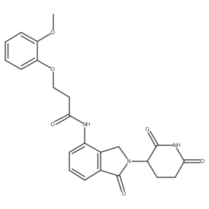 N-[2-(2,6-dioxo-3-piperidyl)-1-oxo-isoindolin-4-yl]-3-(2-methoxyphenoxy)propanamide Structure
