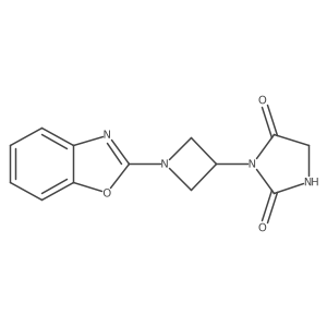 3-[1-(1,3-Benzoxazol-2-yl)azetidin-3-yl]imidazolidine-2,4-dione结构式