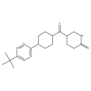5-[4-[6-(Trifluoromethyl)pyridazin-3-yl]piperazine-1-carbonyl]piperidin-2-one结构式
