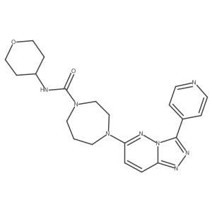 N-(oxan-4-yl)-4-[3-(pyridin-4-yl)-[1,2,4]triazolo[4,3-b]pyridazin-6-yl]-1,4-diazepane-1-carboxamide结构式