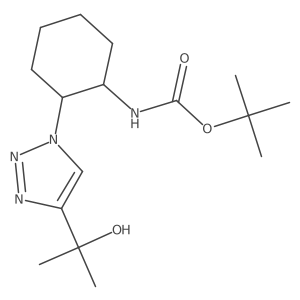 tert-butyl N-[(1R,2R)-2-[4-(2-hydroxypropan-2-yl)-1H-1,2,3-triazol-1-yl]cyclohexyl]carbamate结构式